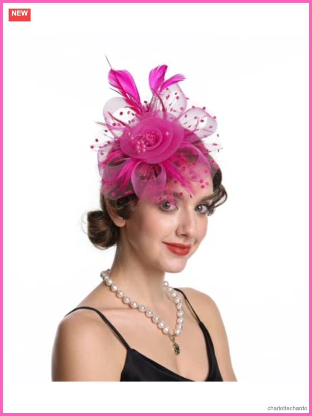 Women Feather Fascinator Hat with Veil Vintage Headpiece for Wedding